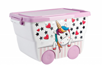 Hoff Ящик для игрушек с крышкой на колёсиках Деко Единорог  превью