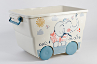 Hoff Ящик для игрушек с крышкой на колёсиках Деко Слоник  превью